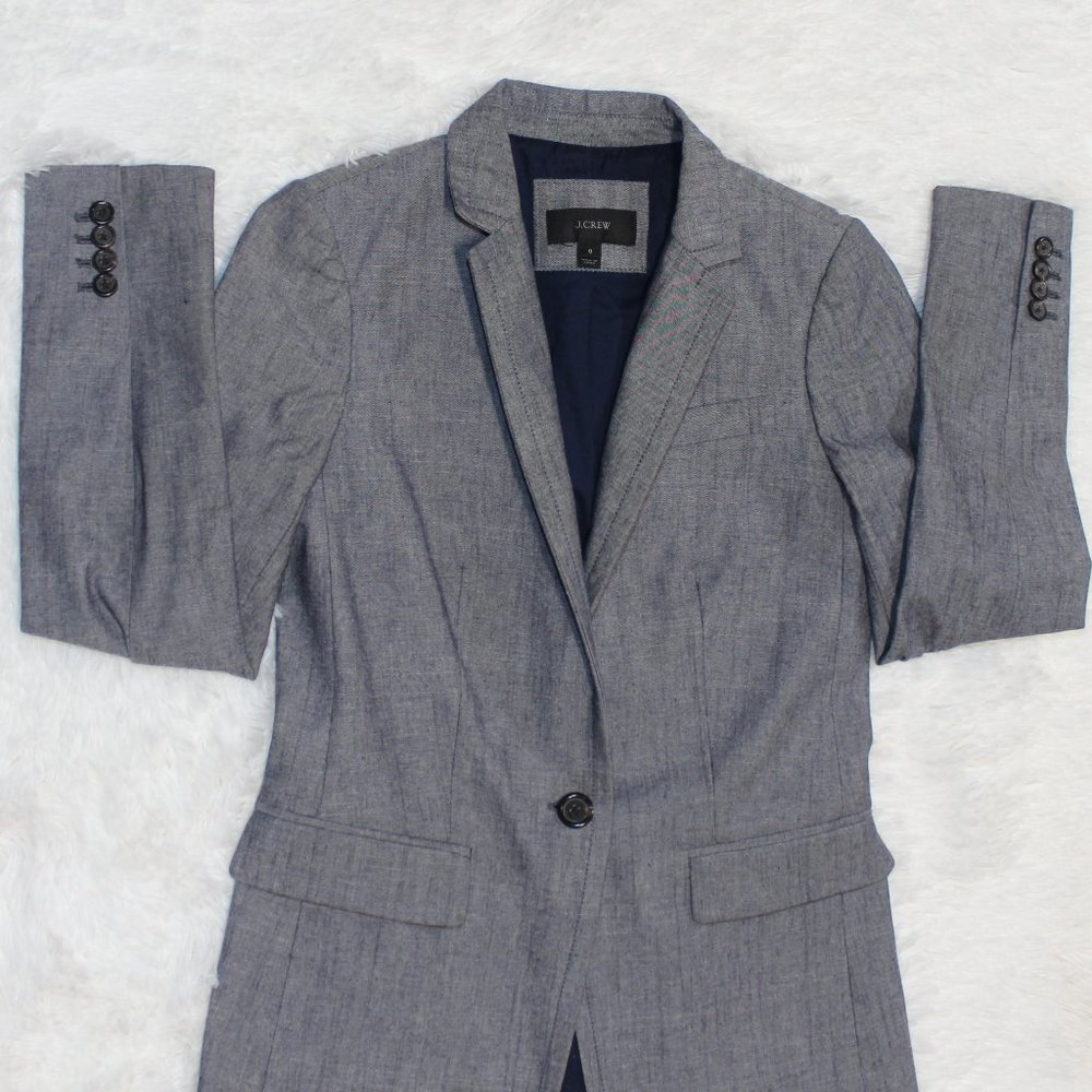 J. Crew Chambray Regent One Button Women's Blazer… - image 5